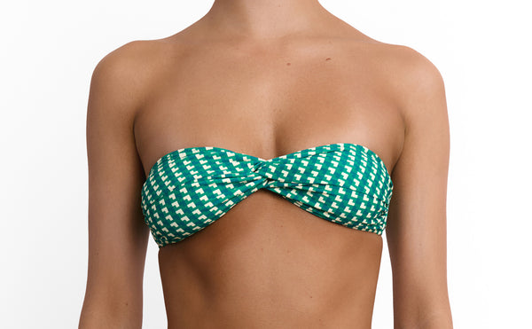 Twist Bikini Top Verde Geo