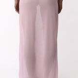 Mesh Pleat Maxi Skirt Rosa